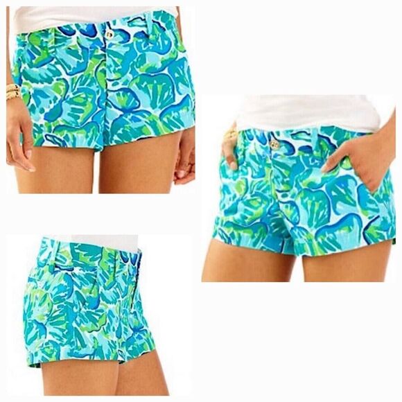 Lilly Pulitzer The Walsh Short “Agate Green Lazy River” Size 6 Blue - Picture 1 of 10